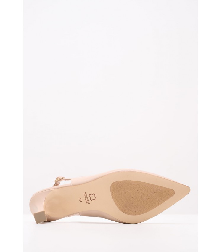 Women Pumps & Peeptoes Low Luna Beige Leather Mortoglou