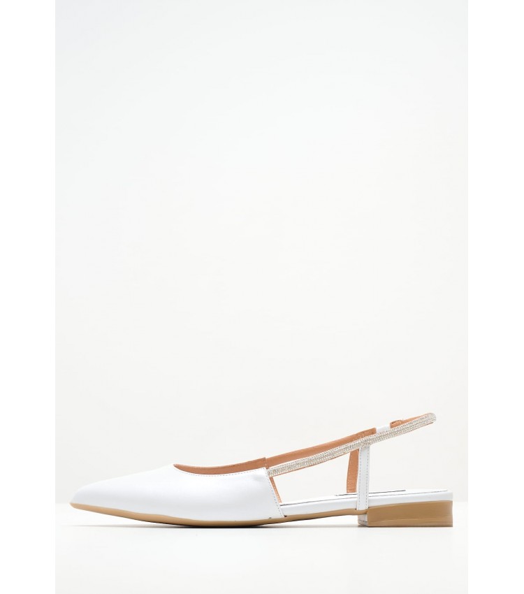 Women Flats Madi White Leather Mortoglou