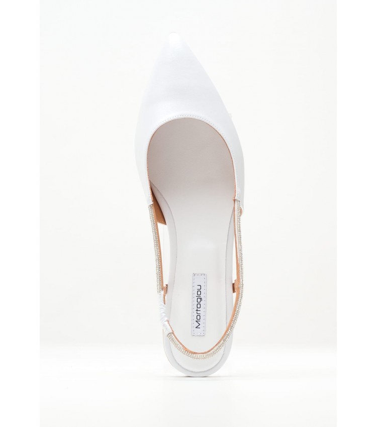 Women Flats Madi White Leather Mortoglou