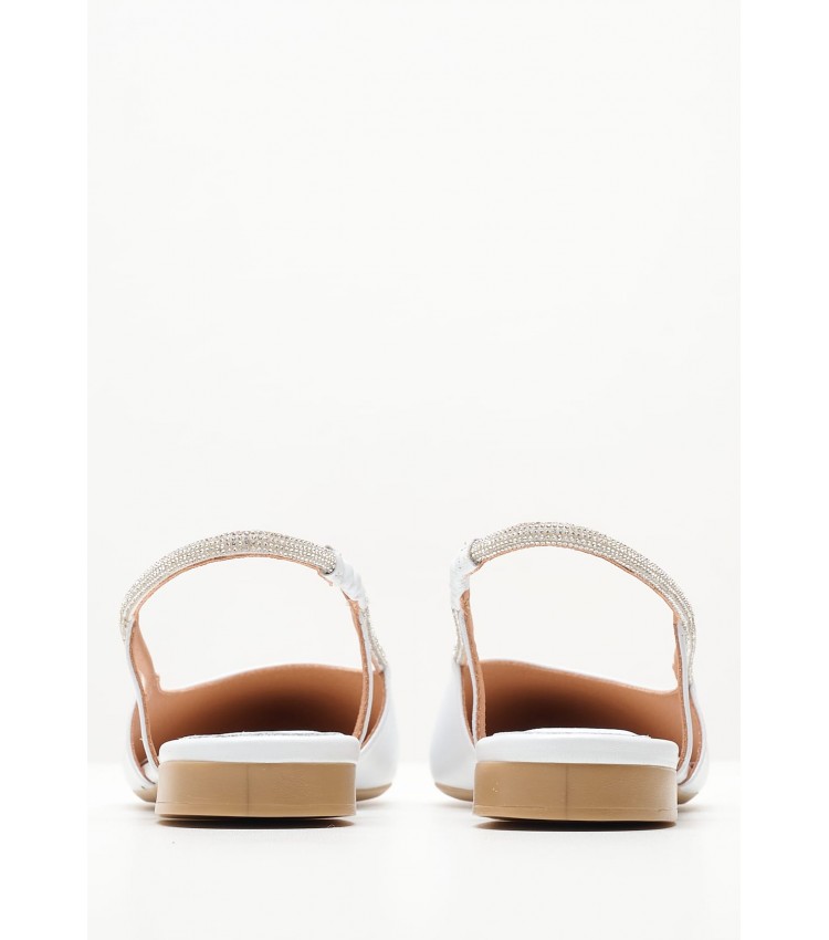 Women Flats Madi White Leather Mortoglou