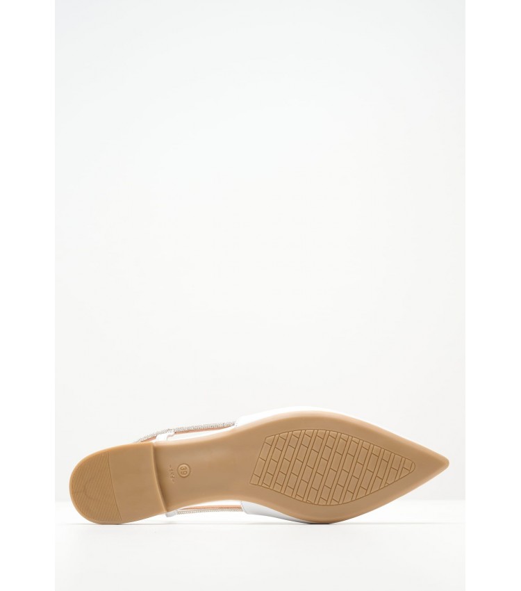 Women Flats Madi White Leather Mortoglou