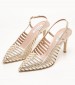 Women Pumps & Peeptoes High Mona Gold Leather Mortoglou