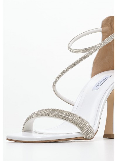 Women Sandals Nikka White Leather Mortoglou