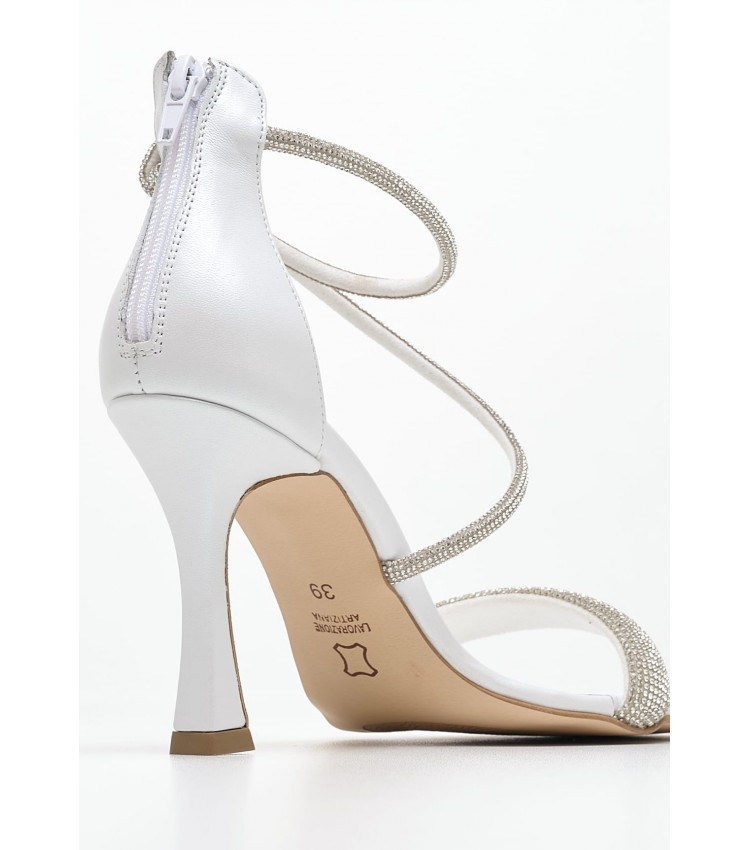 Women Sandals Nikka White Leather Mortoglou