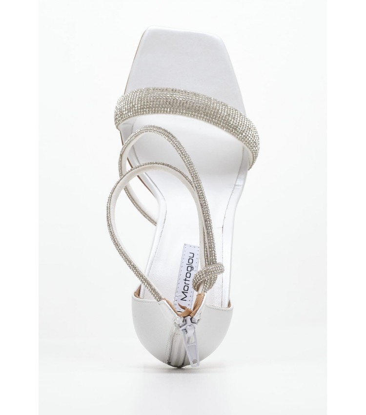 Women Sandals Nikka White Leather Mortoglou