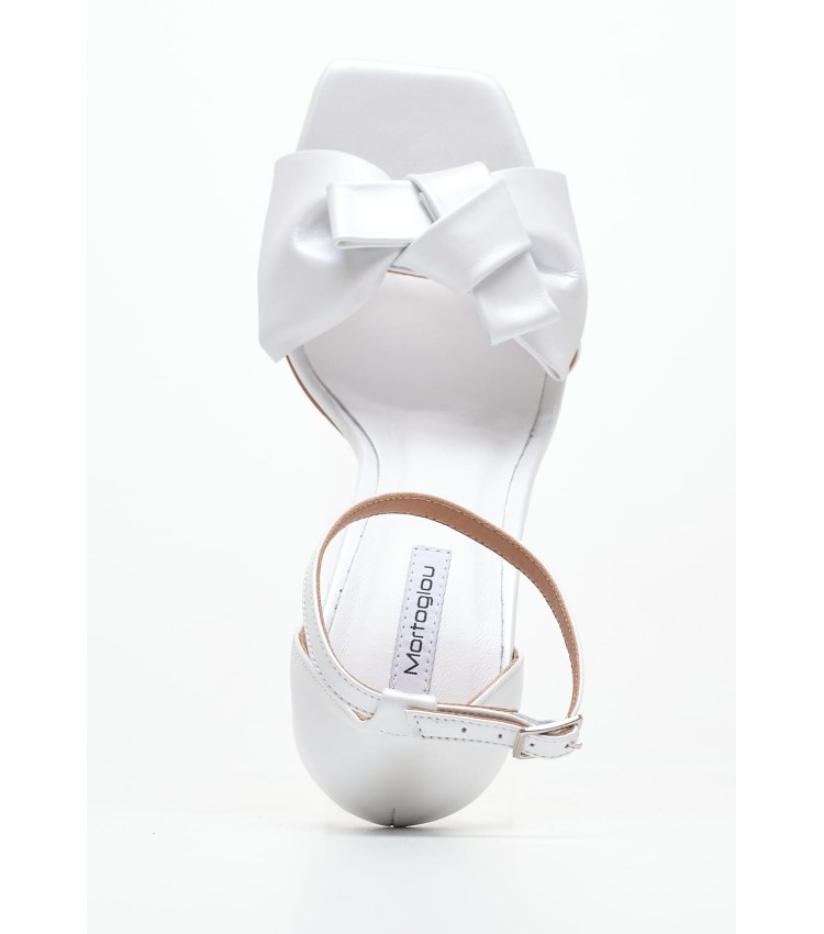 Women Sandals Terese White Leather Mortoglou