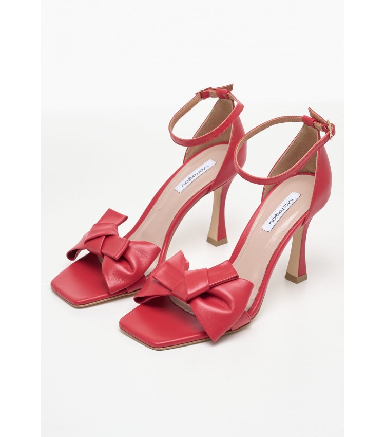 Women Sandals Terese Red Leather Mortoglou