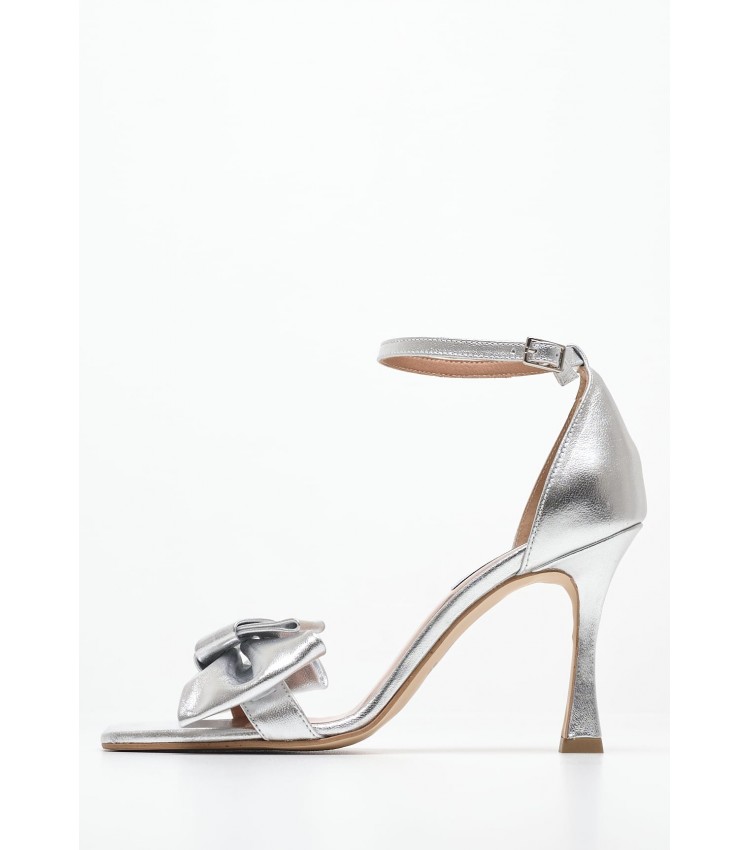 Women Sandals Terese Silver Leather Mortoglou