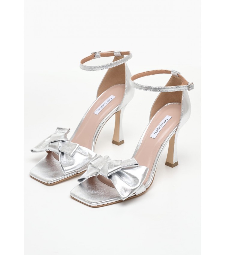 Women Sandals Terese Silver Leather Mortoglou