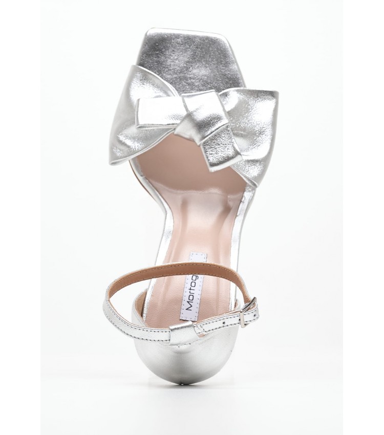 Women Sandals Terese Silver Leather Mortoglou