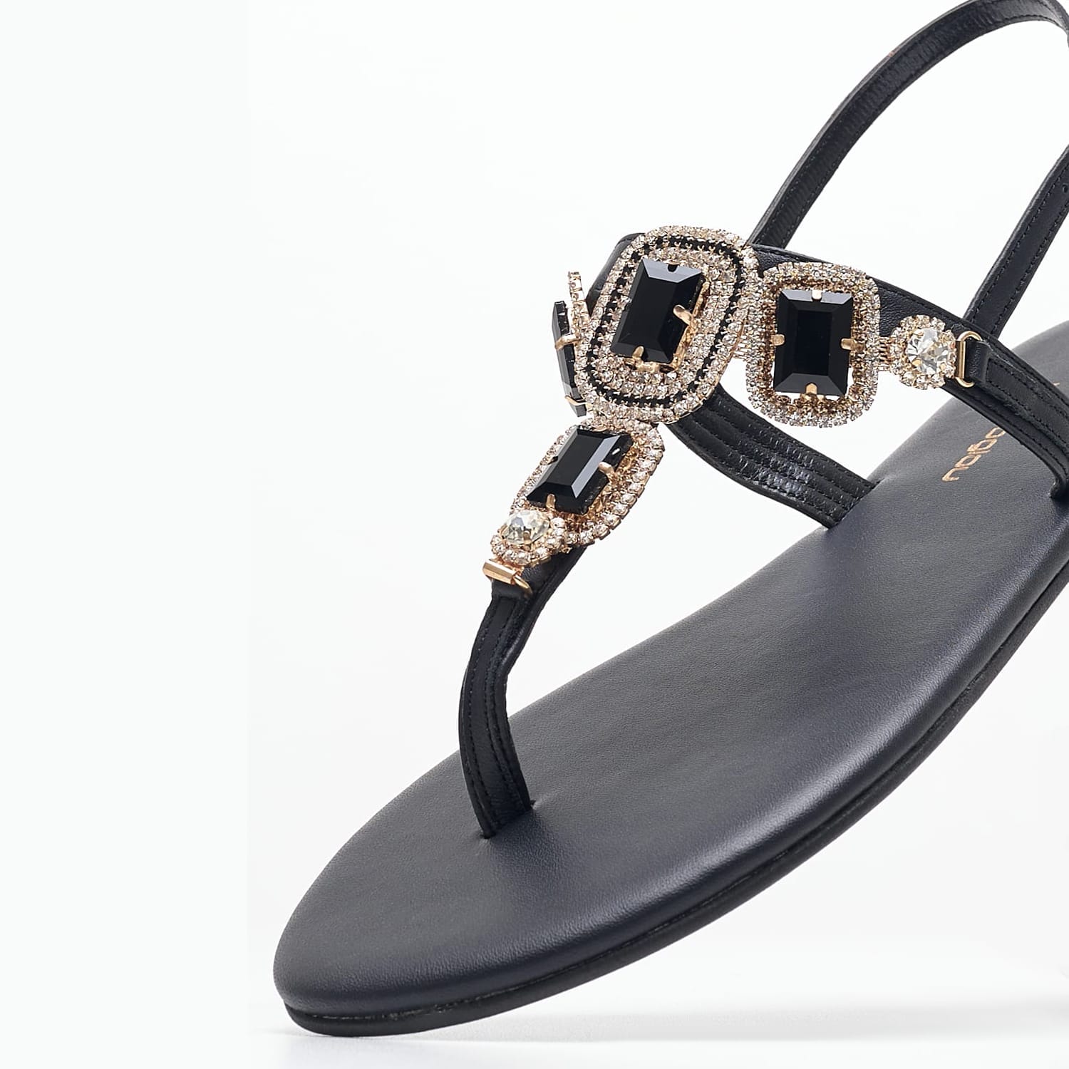 Women Flats Atena Black Leather Mortoglou