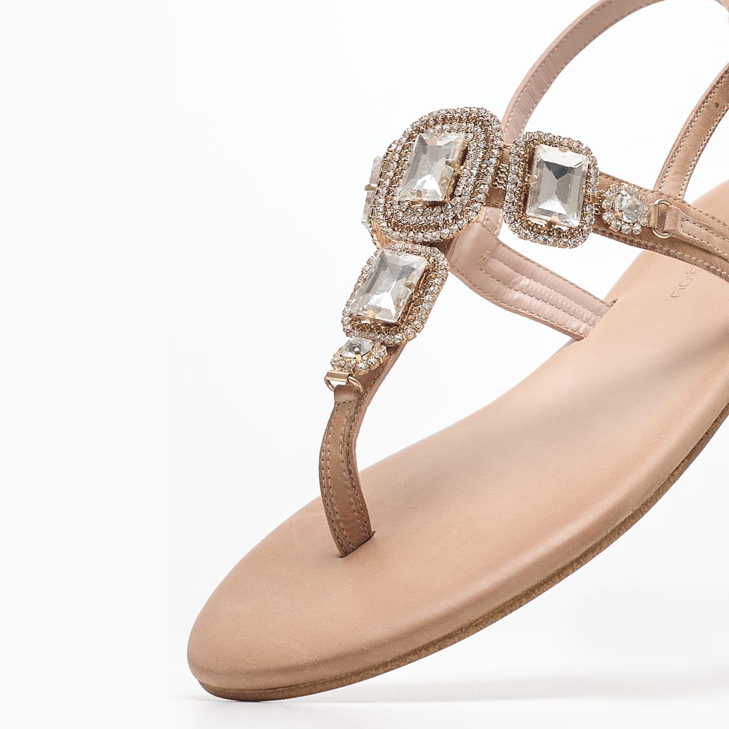 Γυναικεία Flats Atena Μπεζ Δέρμα Mortoglou