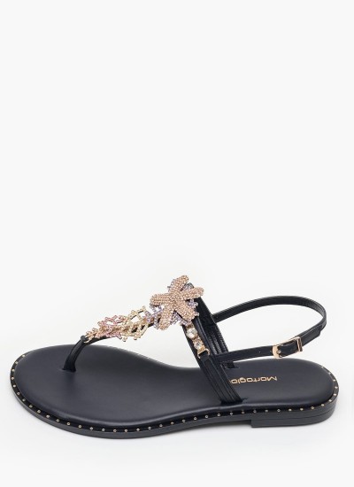 Γυναικεία Flats Bahamas.Sn Μαύρο ECOleather The Holy Beach