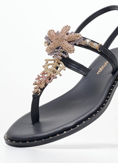 Γυναικεία Flats Bahamas.Sn Μαύρο ECOleather The Holy Beach