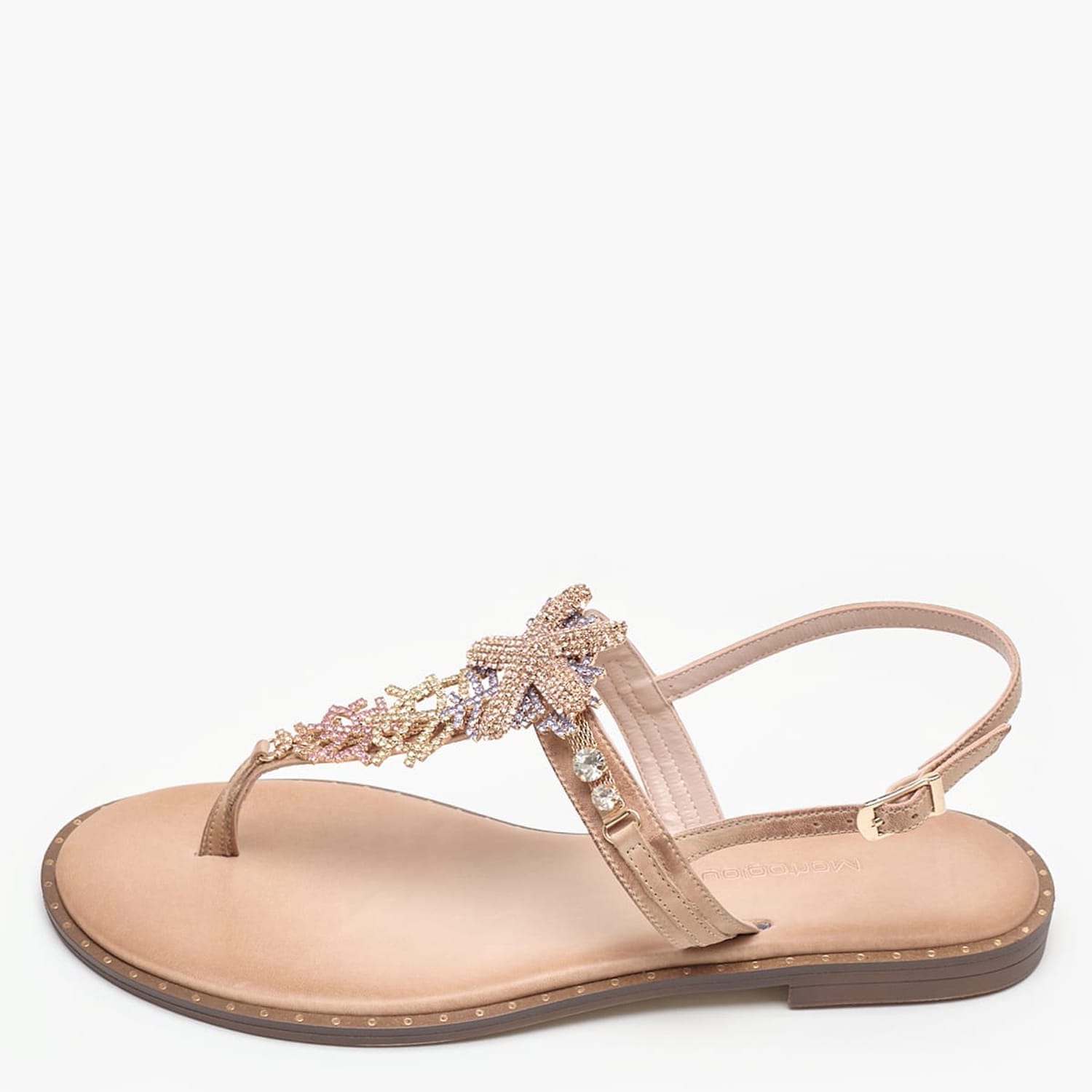 Women Flats Galena Beige Leather Mortoglou