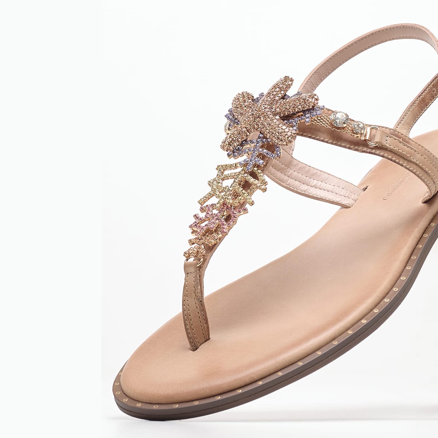 Women Flats Galena Beige Leather Mortoglou
