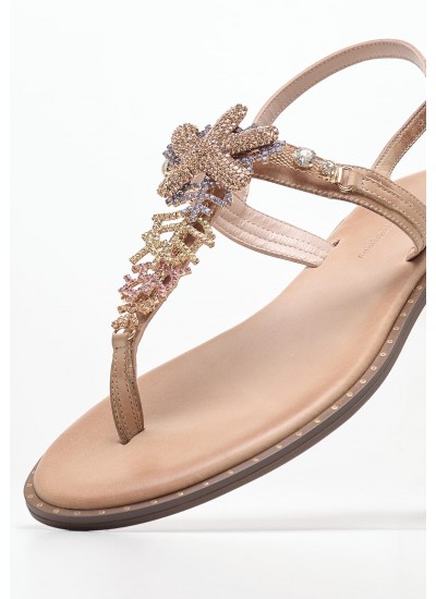 Γυναικεία Flats 27112 Μπεζ Δέρμα Tamaris