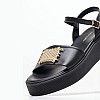 Women Platforms Low Gilda Black Leather Mortoglou Women Platforms Low Gilda Black Leather Mortoglou
