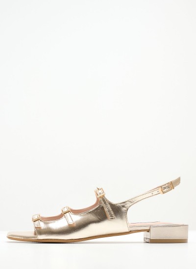 Γυναικεία Flats 2125.117134 Λαδί Δέρμα MF