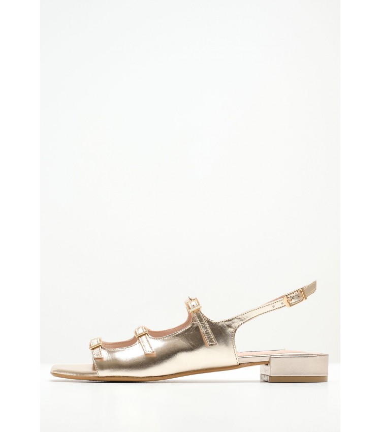 Women Flats Krista Platinum Leather Mortoglou