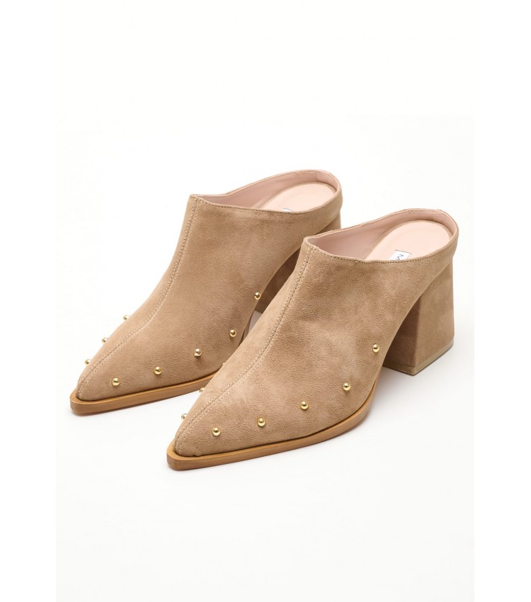 Women Mules Lexis Taupe Buckskin Mortoglou