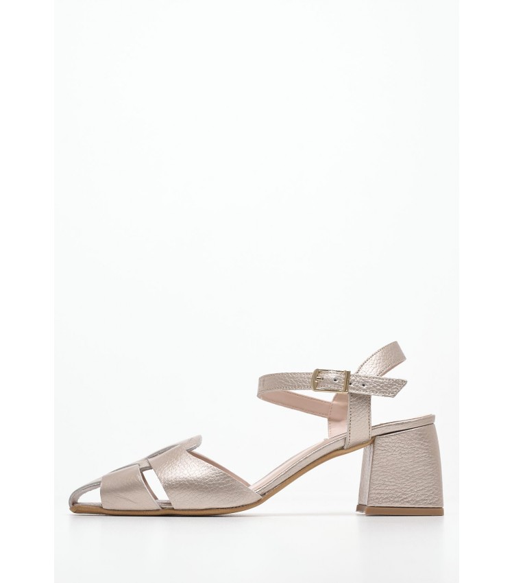 Women Sandals Mara Platinum Leather Mortoglou