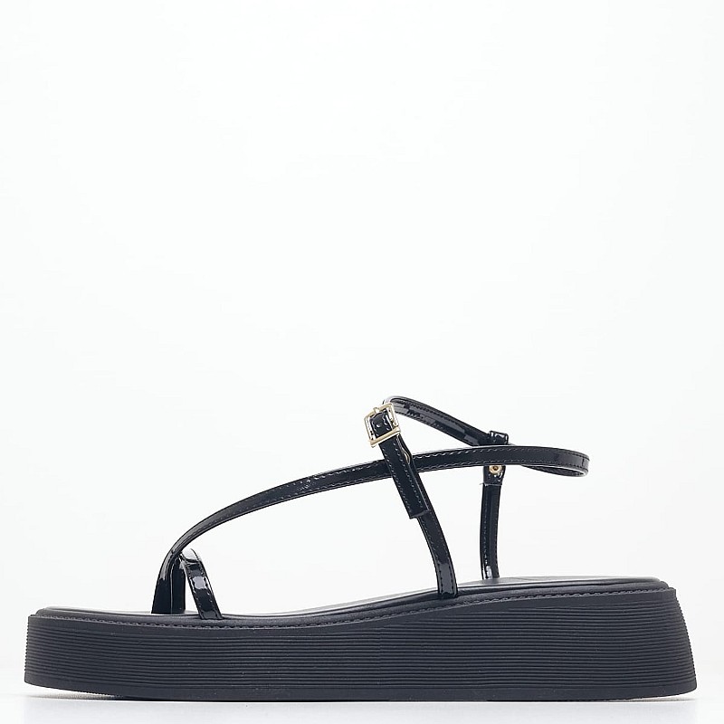 Women Platforms Low Mina Black ECOleather Mortoglou