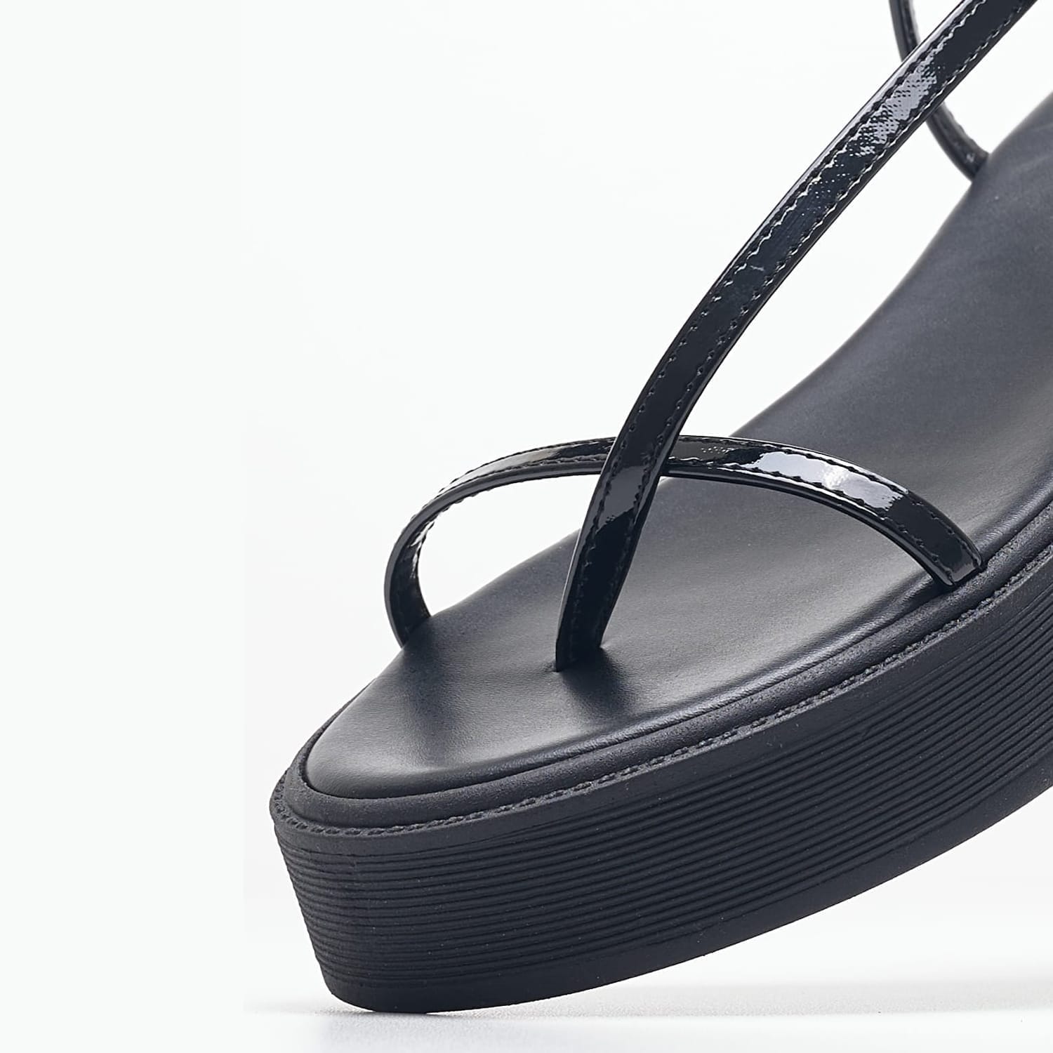 Women Platforms Low Mina Black ECOleather Mortoglou