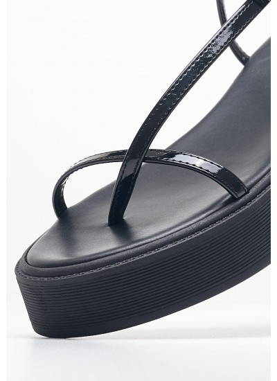 Women Platforms Low Mina Black ECOleather Mortoglou