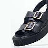 Women Platforms Low Nona Black Leather Mortoglou Women Platforms Low Nona Black Leather Mortoglou