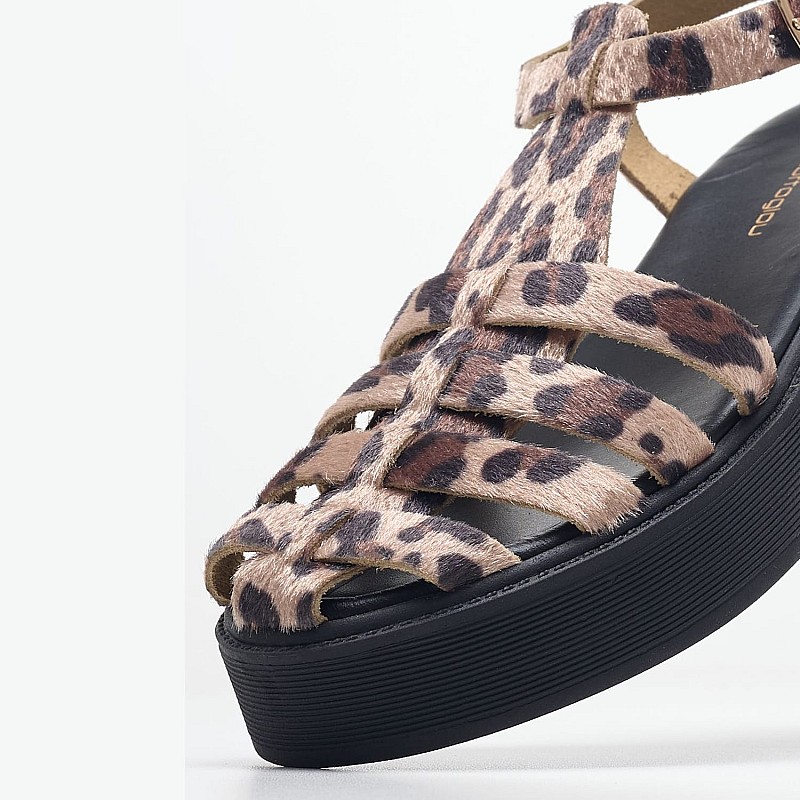 Γυναικείες Πλατφόρμες Χαμηλές Sonia.B Leopard Pony Mortoglou