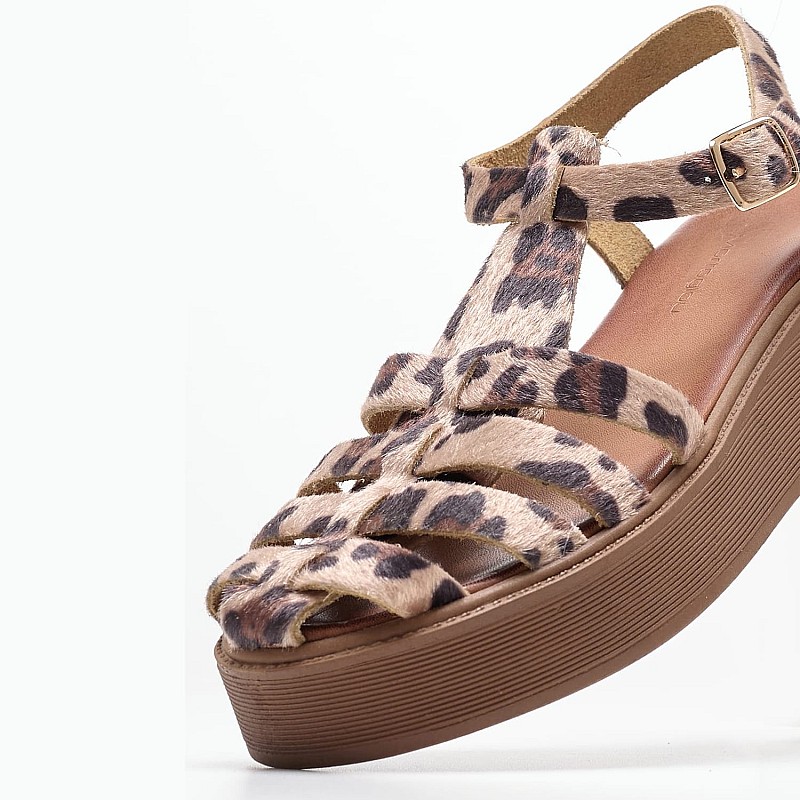 Γυναικείες Πλατφόρμες Χαμηλές Sonia Leopard Pony Mortoglou