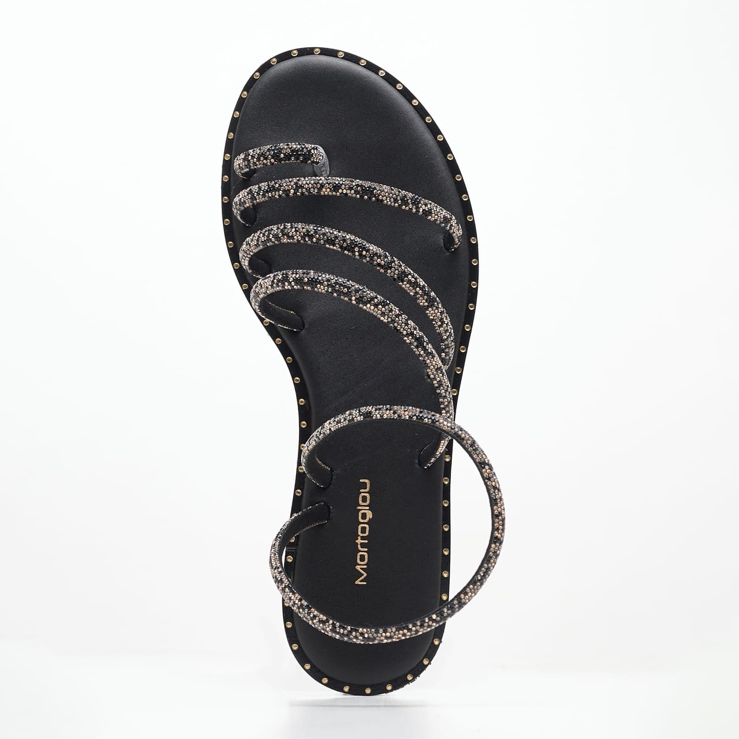 Women Flats Vennia Black Strass Mortoglou Women Flats Vennia Black Strass Mortoglou