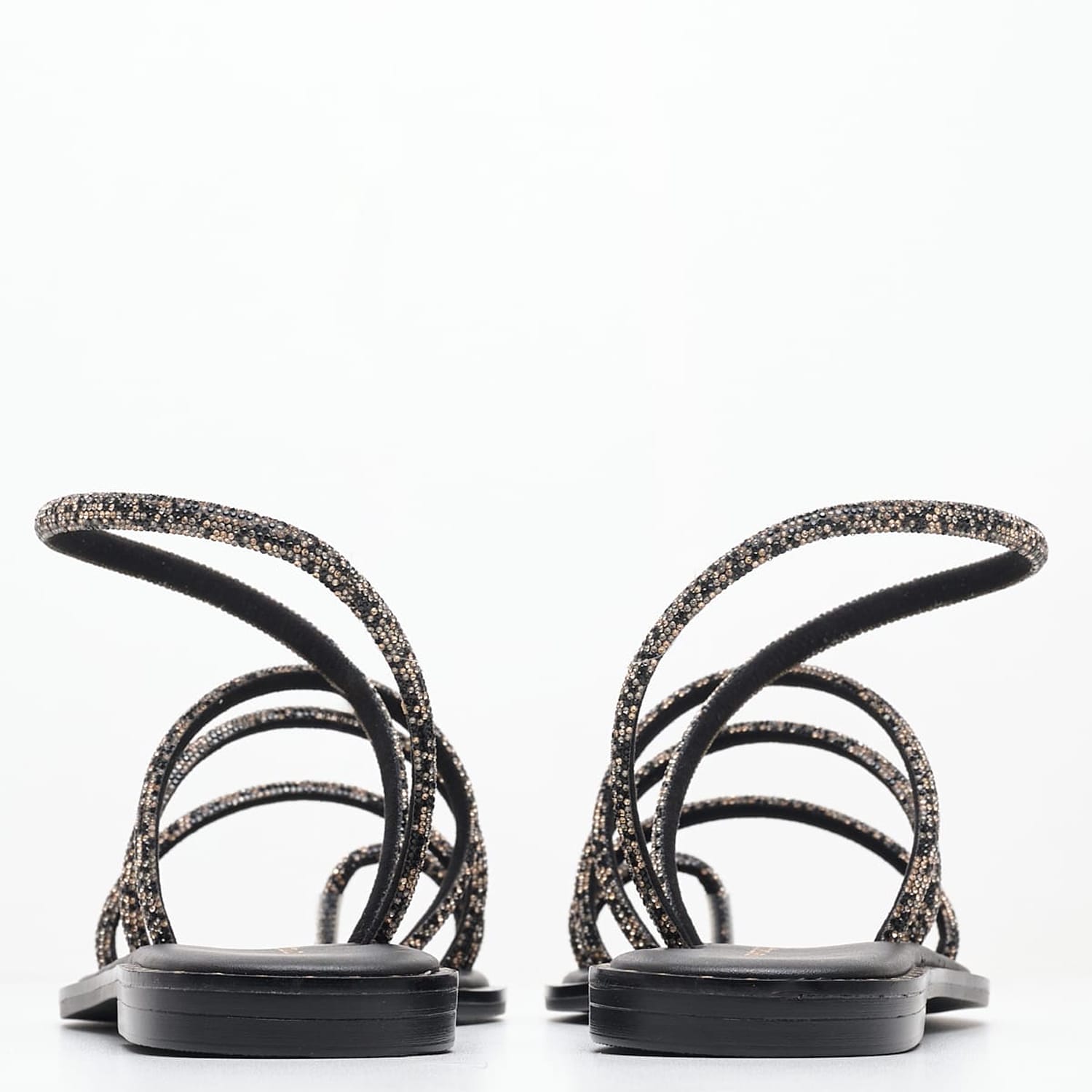 Women Flats Vennia Black Strass Mortoglou Women Flats Vennia Black Strass Mortoglou