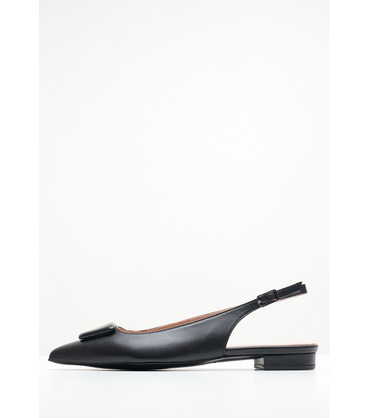 Women Flats Alfy.Lea Black Leather Kalogirou