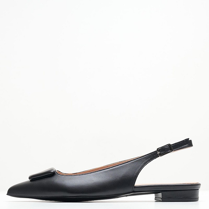Women Flats Alfy.Lea Black Leather Kalogirou