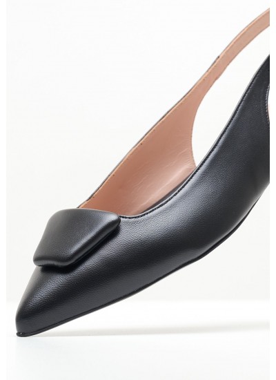 Women Flats Alfy.Lea Black Leather Kalogirou