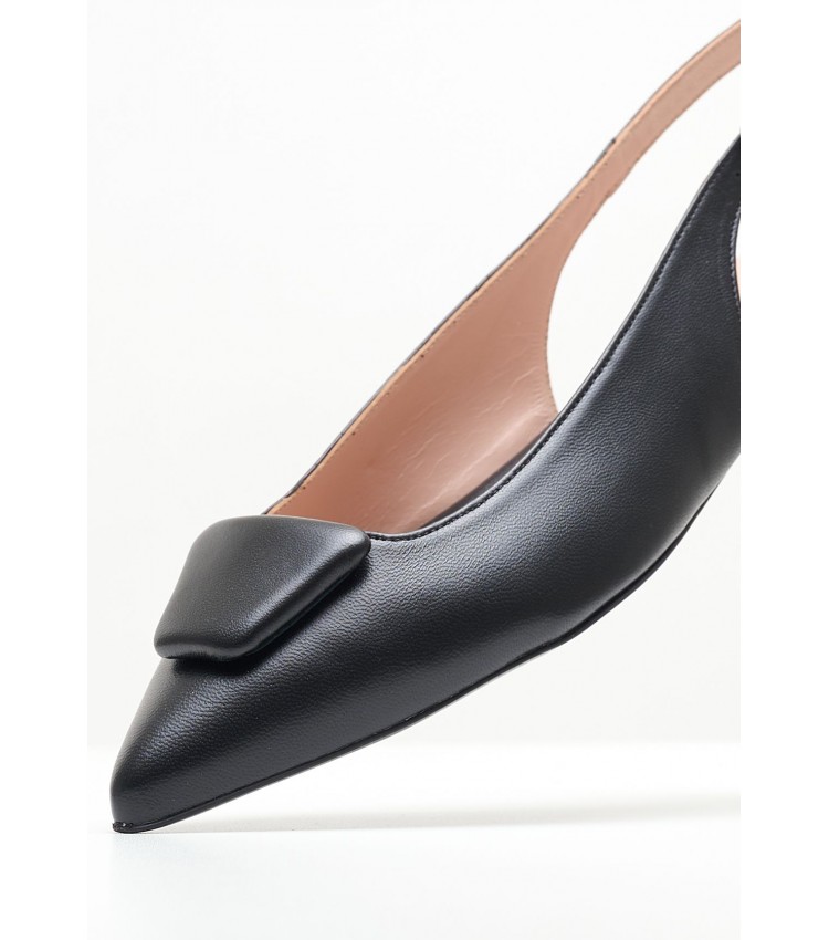 Women Flats Alfy.Lea Black Leather Kalogirou