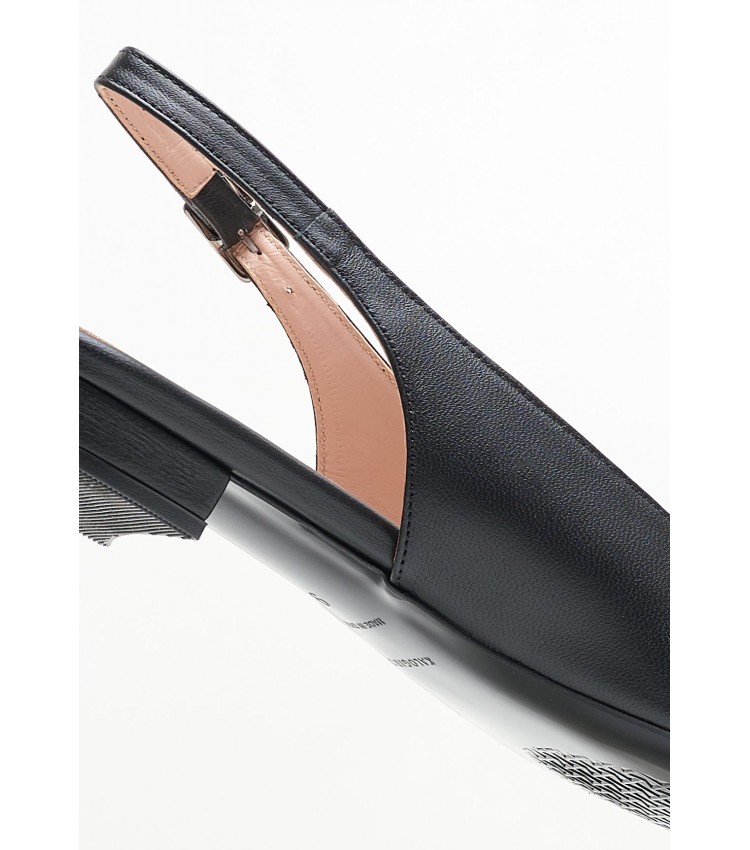 Women Flats Alfy.Lea Black Leather Kalogirou