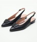 Women Flats Alfy.Lea Black Leather Kalogirou