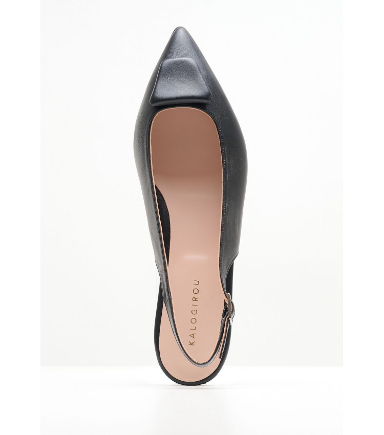 Women Flats Alfy.Lea Black Leather Kalogirou