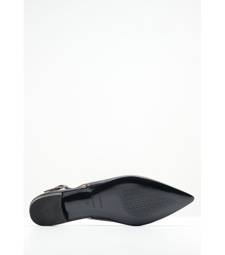 Women Flats Alfy.Lea Black Leather Kalogirou