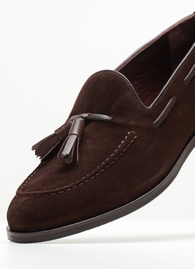 Men Casual Shoes Saga.Nub Grey Nubuck Leather Kalogirou