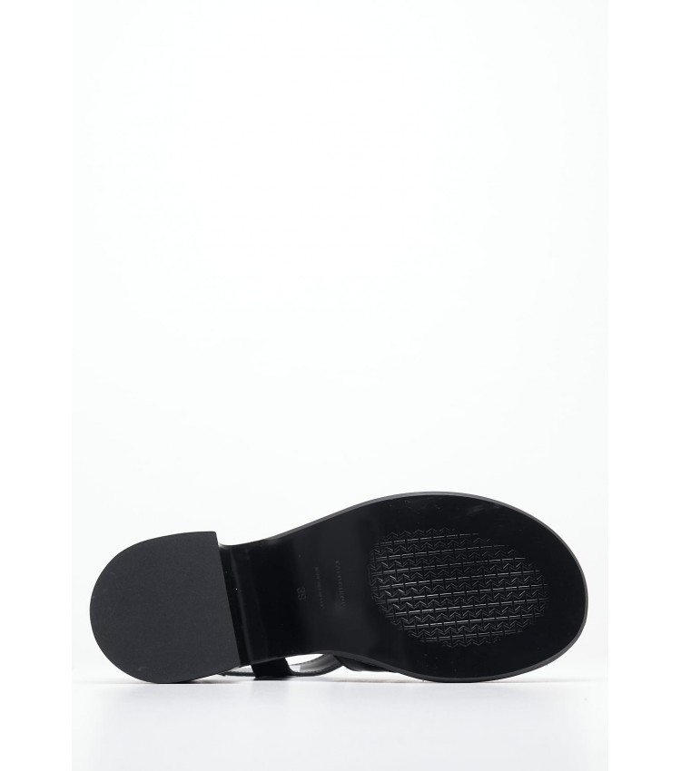 Women Sandals Low Ibiza.Lea Black Leather Kalogirou