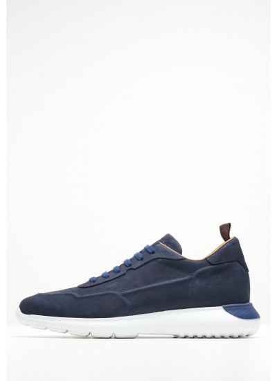 Men Casual Shoes Saga.Nub Blue Nubuck Leather Kalogirou