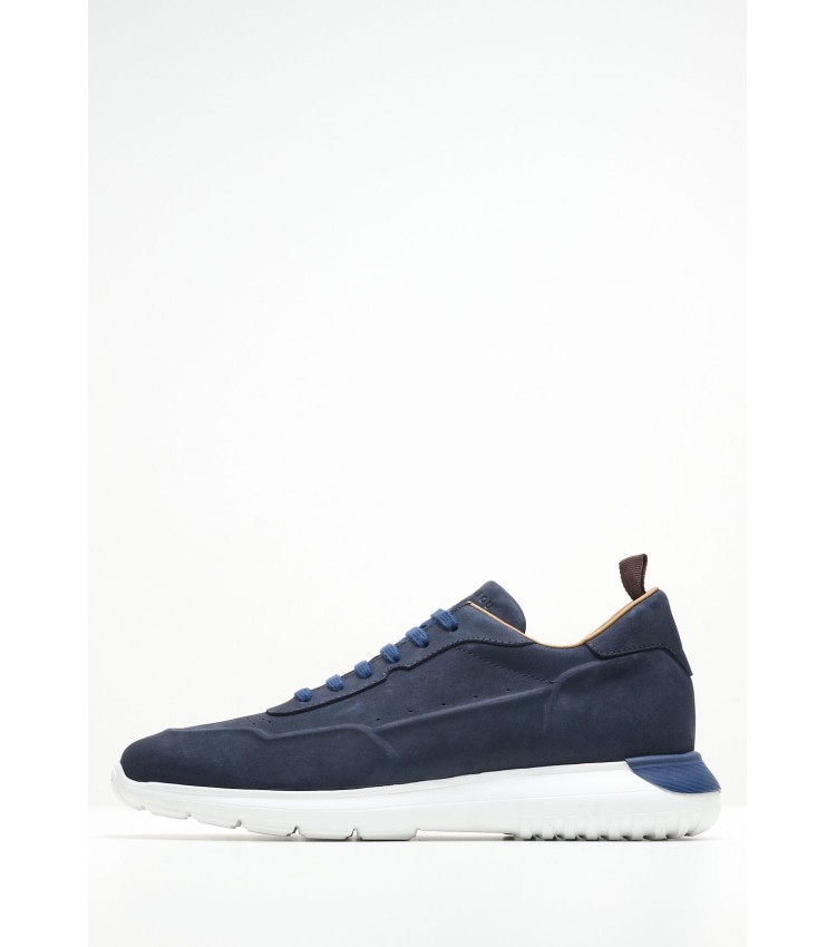 Men Casual Shoes Saga.Nub Blue Nubuck Leather Kalogirou