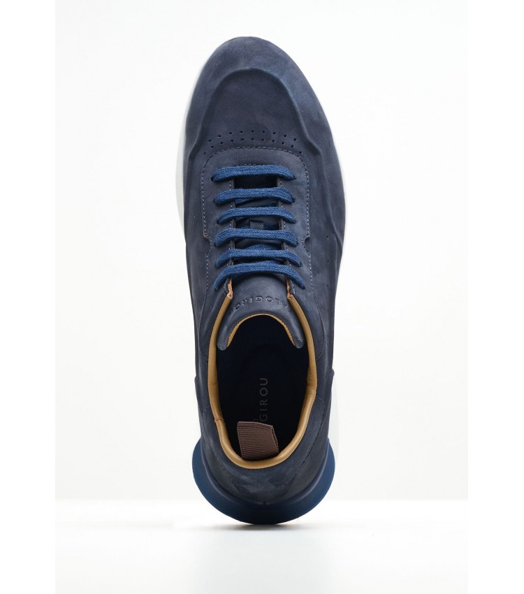 Men Casual Shoes Saga.Nub Blue Nubuck Leather Kalogirou