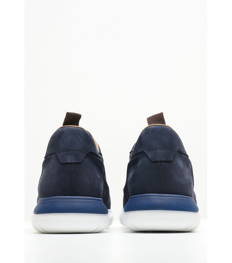 Men Casual Shoes Saga.Nub Blue Nubuck Leather Kalogirou