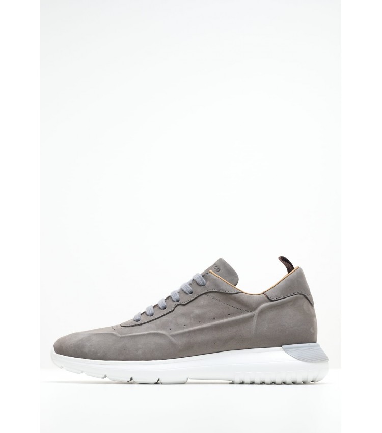 Men Casual Shoes Saga.Nub Grey Nubuck Leather Kalogirou