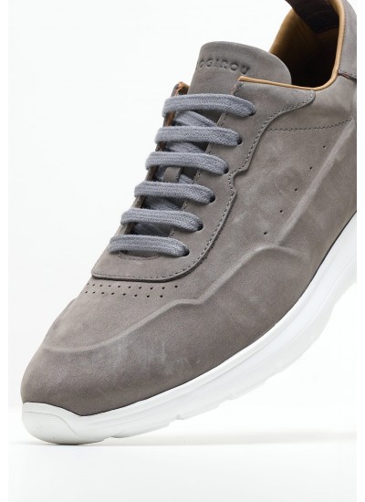 Men Casual Shoes Saga.Nub Grey Nubuck Leather Kalogirou